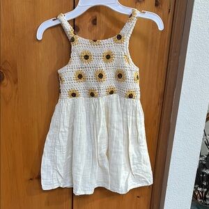 Sunflower Print Kids Dress